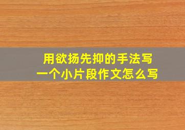 用欲扬先抑的手法写一个小片段作文怎么写