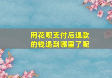 用花呗支付后退款的钱退到哪里了呢