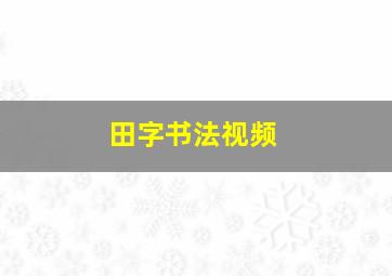 田字书法视频