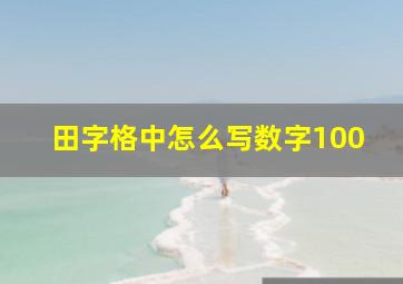 田字格中怎么写数字100