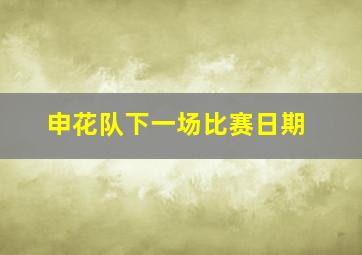 申花队下一场比赛日期