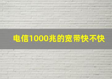 电信1000兆的宽带快不快