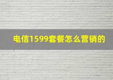 电信1599套餐怎么营销的