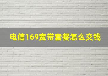 电信169宽带套餐怎么交钱