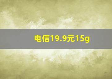 电信19.9元15g