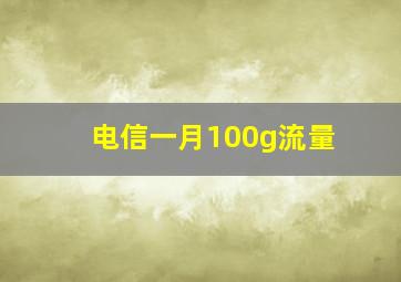 电信一月100g流量