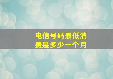 电信号码最低消费是多少一个月