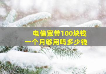 电信宽带100块钱一个月够用吗多少钱