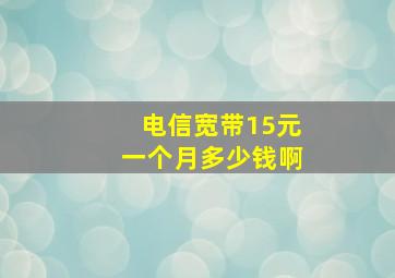 电信宽带15元一个月多少钱啊