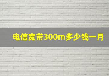 电信宽带300m多少钱一月