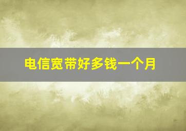 电信宽带好多钱一个月