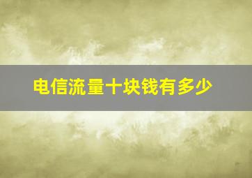 电信流量十块钱有多少