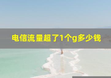 电信流量超了1个g多少钱