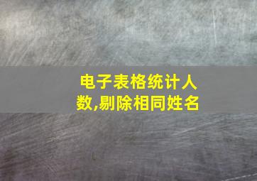 电子表格统计人数,剔除相同姓名