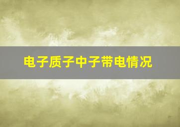 电子质子中子带电情况