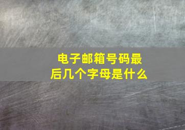 电子邮箱号码最后几个字母是什么