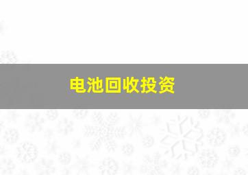 电池回收投资