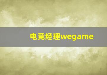 电竞经理wegame