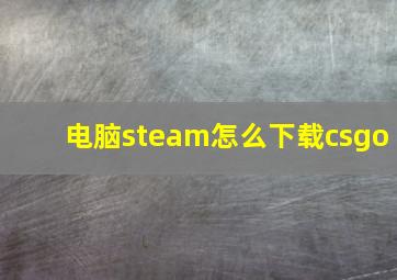 电脑steam怎么下载csgo