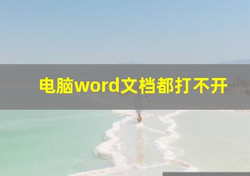 电脑word文档都打不开