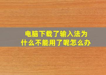 电脑下载了输入法为什么不能用了呢怎么办