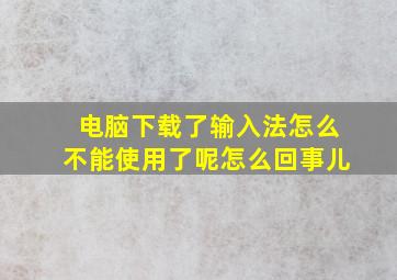 电脑下载了输入法怎么不能使用了呢怎么回事儿