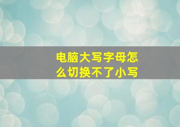 电脑大写字母怎么切换不了小写