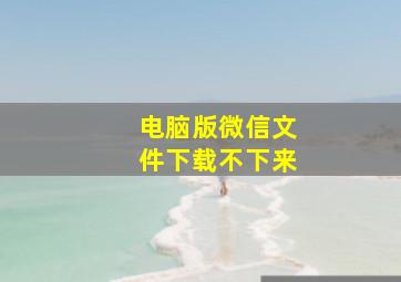 电脑版微信文件下载不下来