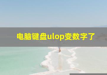 电脑键盘ulop变数字了