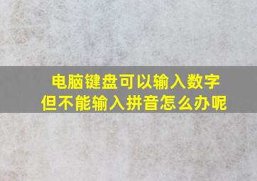 电脑键盘可以输入数字但不能输入拼音怎么办呢