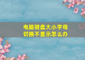 电脑键盘大小字母切换不显示怎么办