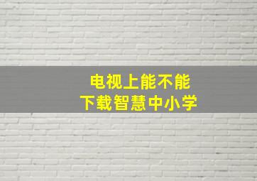 电视上能不能下载智慧中小学