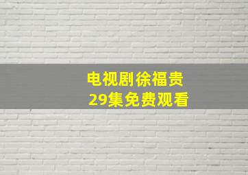 电视剧徐福贵29集免费观看