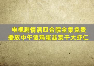 电视剧情满四合院全集免费播放中午饭鸡蛋韭菜干大虾仁