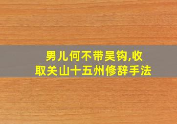 男儿何不带吴钩,收取关山十五州修辞手法