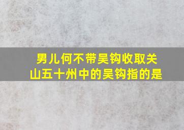 男儿何不带吴钩收取关山五十州中的吴钩指的是