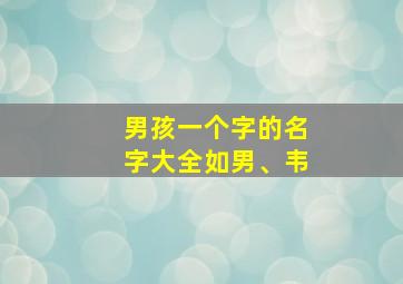 男孩一个字的名字大全如男、韦