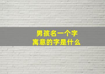 男孩名一个字寓意的字是什么