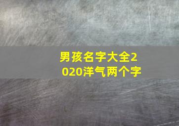 男孩名字大全2020洋气两个字