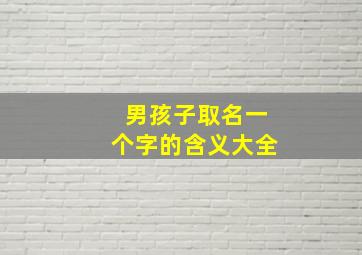 男孩子取名一个字的含义大全