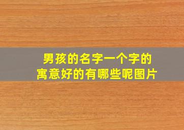 男孩的名字一个字的寓意好的有哪些呢图片