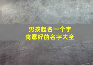 男孩起名一个字寓意好的名字大全