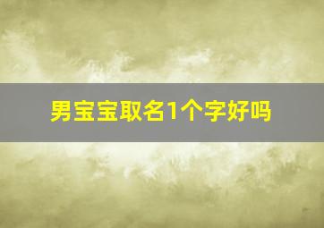 男宝宝取名1个字好吗