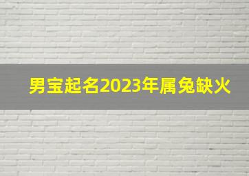 男宝起名2023年属兔缺火