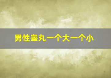 男性睾丸一个大一个小