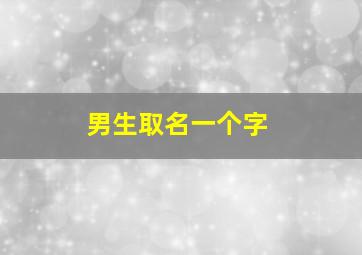 男生取名一个字