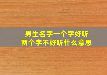 男生名字一个字好听两个字不好听什么意思