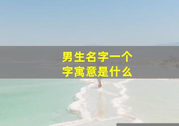 男生名字一个字寓意是什么