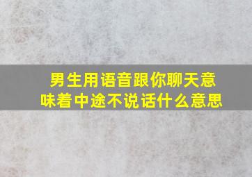 男生用语音跟你聊天意味着中途不说话什么意思