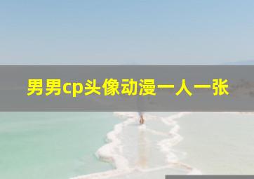 男男cp头像动漫一人一张